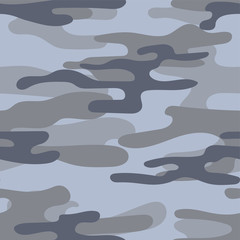 Military camouflage seamless pattern. Khaki texture. Trendy background. Abstract color vector illustration. For design wallpaper, fabric, wrapping paper.