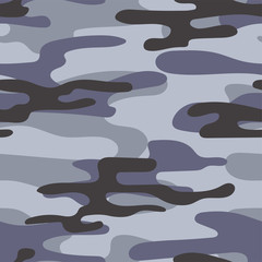Military camouflage seamless pattern. Khaki texture. Trendy background. Abstract color vector illustration. For design wallpaper, fabric, wrapping paper.