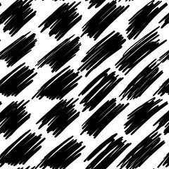 Black seamless pattern on a white isolated background. Black lines repeating elements. Print on fabric, wrapping paper, website design and applications. Vectra stock illustration.