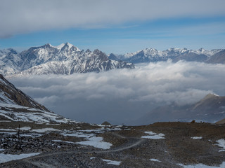 Obraz premium View of the pass Thorang La of the Annapurna Trek, Nepal