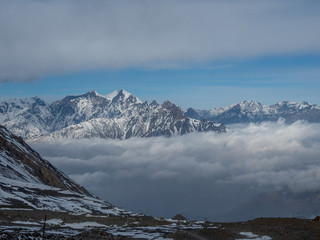 View of the pass Thorang La of the Annapurna Trek, Nepal