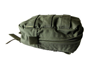 Tactical utility pouch with molle straps in olive color