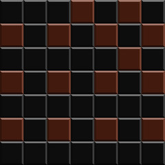 Square background mosaic, ceramics. Abstract pixels. gray and chocolate shade Ceramic tiles. Wall texture. Texture for tiles