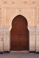 Super colorful old historical door in Morocco
