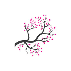 Vector branch , Hand drawn illustration of tree branch design template