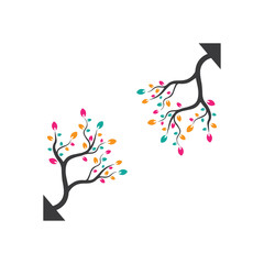 Vector branch , Hand drawn illustration of tree branch design template