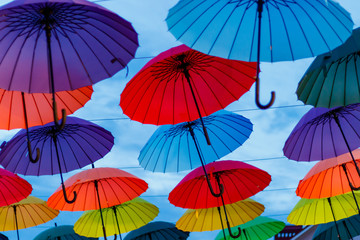 Fototapeta na wymiar set of colorful umbrellas
