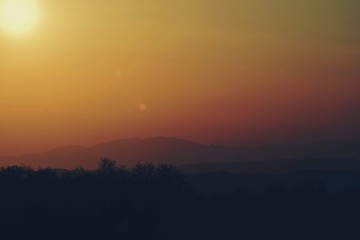 morning sunrise and sunset color sky nature landscape trees