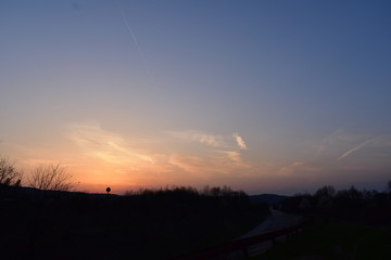 morning sunrise and sunset color sky nature landscape trees