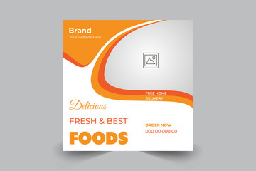 Food banner post template for restaurant business
