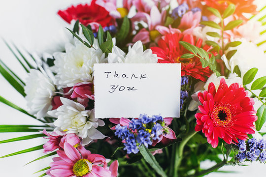 gift card thank you in a beautiful bouquet of flowers 