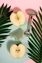 guasha face massage therapy instrumentation quartz gua-sha stone and roller