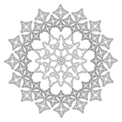 black and white circular pattern. coloring.