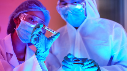 The scientist doctor created a vaccine against the coronavirus.Coronavirus 2019-nCoV Blood Sample....