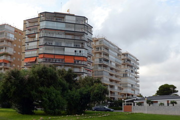 High-rise buildings on the Costa Blanca in Campoamor. Orihuela. Spain