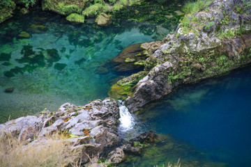 Fototapeta na wymiar Two water basins at Huka Falls in New Zealand