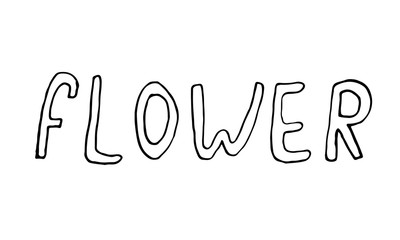 set of simple summer flowers drawings. abstract flower illustration. hand drawn vector art. black white illustration