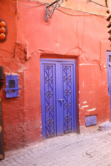 Super colorful old historical door in Morocco