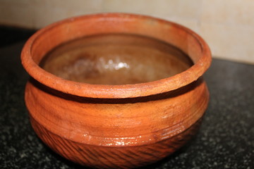 Indian food culture in earthen mud pot.
