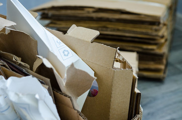 Trash for recycle and reduce ecology environment. Paper recycling. ecology