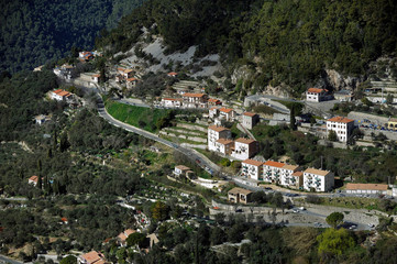 Village of Peille in the French department Alpes Maritimes view from the heights