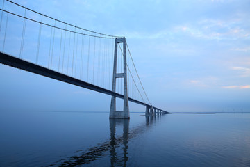 Fototapeta na wymiar The Öresund or Øresund Bridge is a combined railway and motorway bridge across the Oresund strait between Sweden and Denmark.