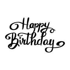Fototapeta premium Happy Birthday lettering on white background