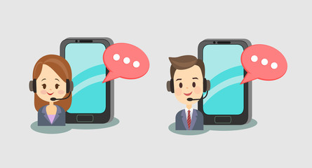 Cartoon Online customer service  vector