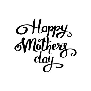 Happy mothers day lettering on white background