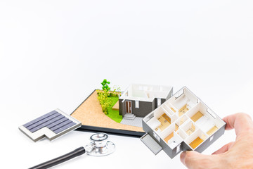 聴診器　住宅模型　住宅診断　イメージ　