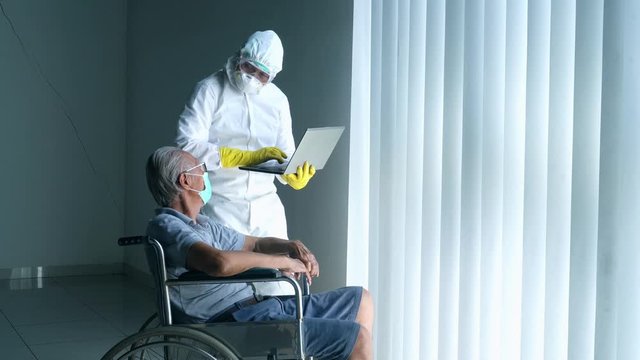 Doctor examine coronavirus symptoms of his patient