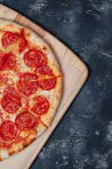 delicious Neapolitan meat pizza, pizzeria and delicious food