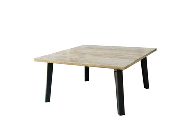 Japanese plywood short table arranging on white background