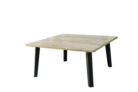 Japanese Plywood Short Table Arranging On White Background