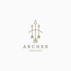 Archer logo design template vector illustration