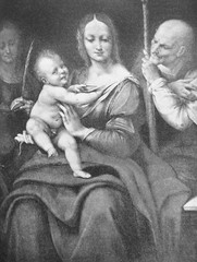 Saint Family with a St. Katherine by Cesare da Sesto in a vintage book Leonard de Vinci, author A....
