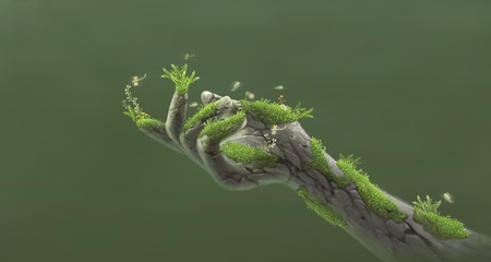 Nature and hope. surreal painting