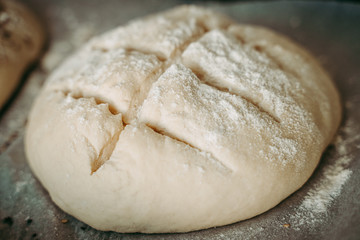 Uncooked bread before being baked