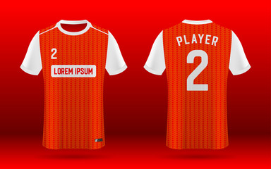 Naklejka premium Football jersey, Soccer jersey, Sport team jersey front and back template.