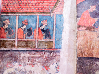 Frescoes Depicting Ancient Cultures in The Church