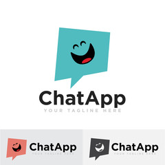 Obraz premium Chat Logo Design Vector Illustration