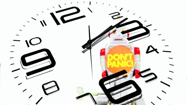 Don't panic robot and loopable clock 