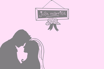 vector illustration of a happy young couple