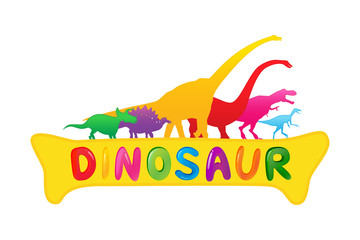 Set of cartoon dinosaurs isolate on white background. Vector illustration © Manovector