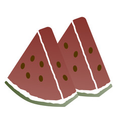 夏のスイカノスタルジックテイストイラスト素材2