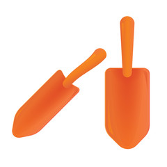 Handle garden shovel isolated on white background. Vector illustration of garden tools.