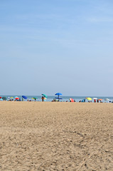 Fototapeta na wymiar Unequipped wild beach. Free beaches for vacationers