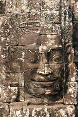 Fototapeta na wymiar A Face at Bayon Temple In Angkor Wat, Cambodia