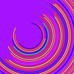 Abstract background of colorful circles with lines, technology backdrop, geometric shapes, vector illustration