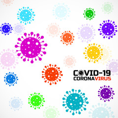 Coronavirus background with bacteria. Science and medicine concept. Abstract vector illustration